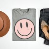 Simply Sage Market Women's Pink Smiley Face Grunge Short Sleeve Garment Dyed Tee - 3 of 3