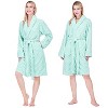 PAVILIA Short Robes for Women, Plush Soft Bathrobe Womens Lightweight, Fluffy Fuzzy Robe Knee Length, Shower Spa - 3 of 4