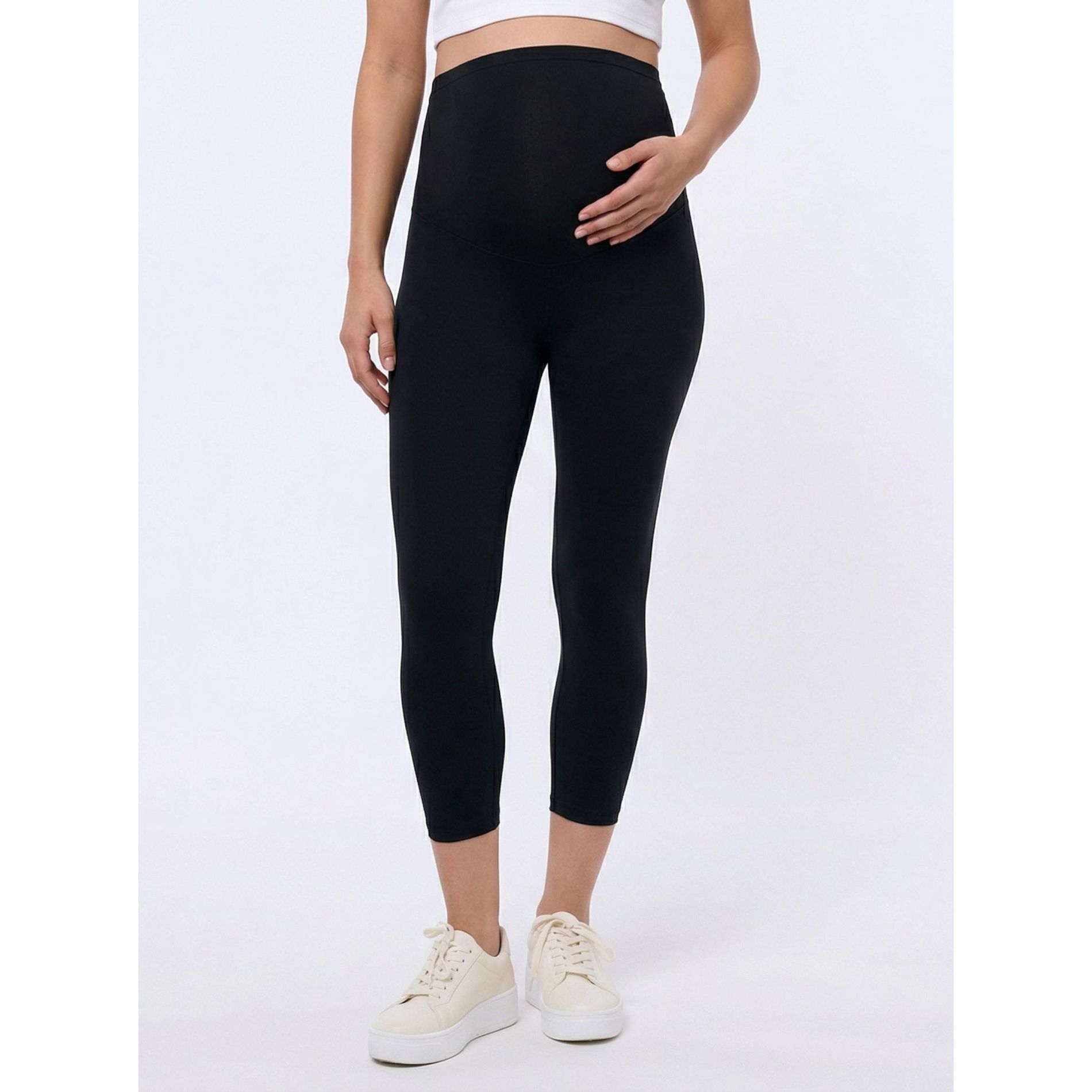 Women's Essential Over the Belly Maternity Crop Leggings | Motherhood Maternity