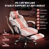 Ergonomic Gaming Chair with Footrest & Adjustable Headrest - Height-Adjustable, 90¡ã-160¡ã Recline Lock, Sturdy Gas Lift, for Gaming/Work - 4 of 4