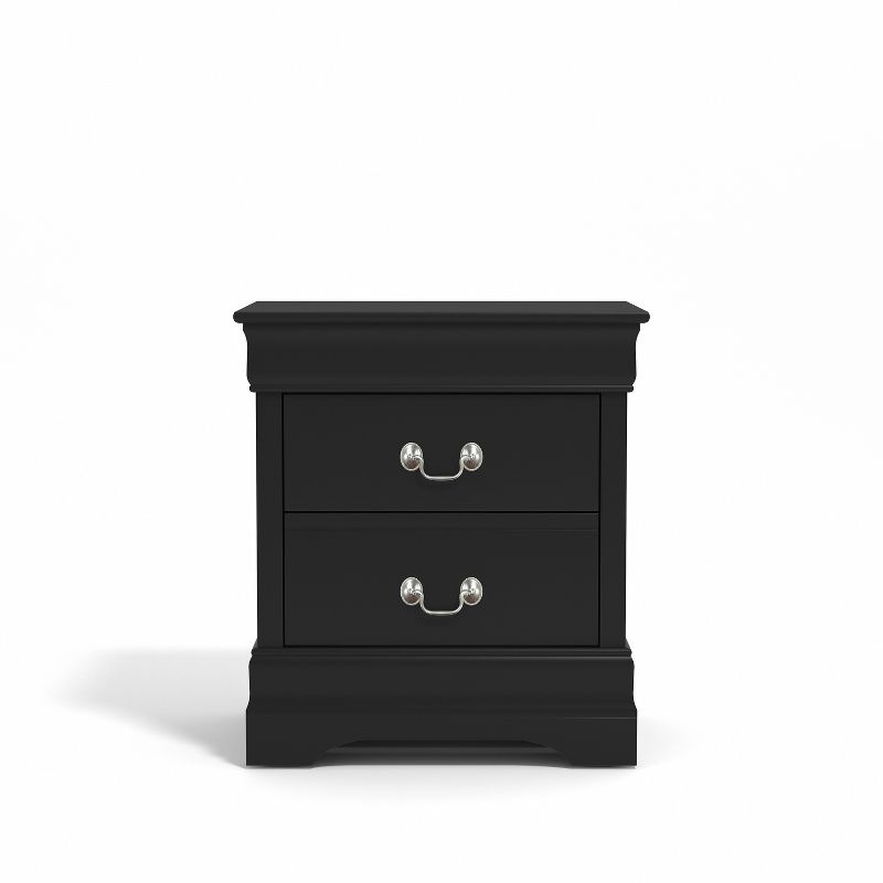 Galano Louis Philippe 2-Drawer Bedside Table Cabinet Nightstand w/Drawers Storage and (21.5 in. × 15.8 in. × 24 in.) in White, Black, Gray (Set of 2), 3 of 15