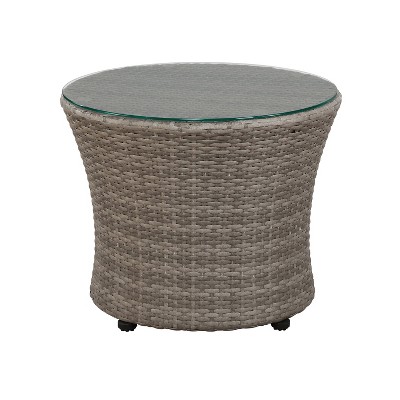 Gray All-Weather Wicker Outdoor Bistro Set with Cushions