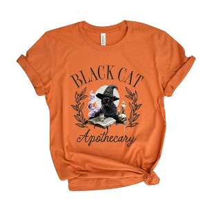 Simply Sage Market Women's Black Cat Apothecary Short Sleeve Graphic Tee - 1 of 4