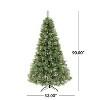 GDFStudio Eleanor 7.5 Foot Cashmere Pine and Mixed Needles Pre Lit LED Hinged Artificial Christmas Tree, Clear Lights - 3 of 4