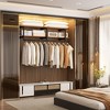 Besiost 2-Tier Clothing Rack with Hanging Rod, Clothing Shelves with Top Shelf - 2 of 4