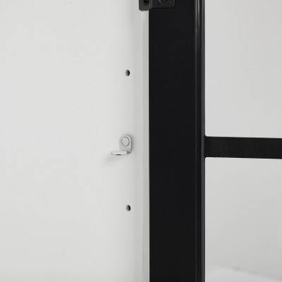 Tall White and Black Freestanding Storage Pantry with Adjustable Shelving