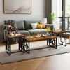 Hooseng 3 Pieces Living Room Coffee Table Set, Living Room Coffee Table with 2 End Side Tables Set and Metal Frame, Living Room Table Set - 2 of 4