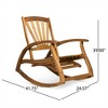 SKRAN Reclining Rocking Chair with Foldable Legs Slat Paneling and Wooden Frame for Garden, Backyard and Pond (Teak) - 3 of 4