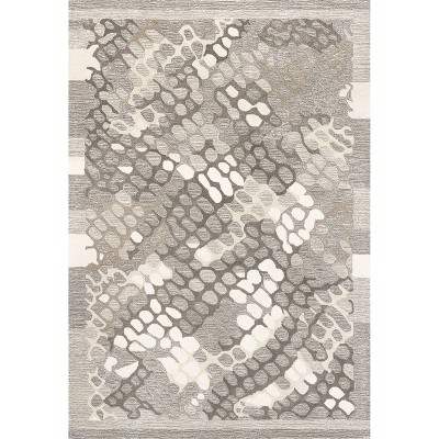 Nuloom Jae Pebbles Abstract 5x8 Wool Indoor Area Rug for Living Room Bedroom Dining Room Kitchen, Ivory