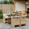 vidaXL Patio Dining Set with Cushions Table and Chair Furniture Poly Rattan - Beige Glass 4 - 2 of 4