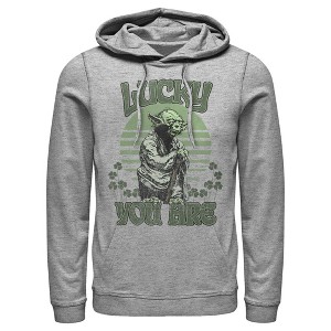 Men's Star Wars St. Patrick's Day Yoda Lucky You Are Clovers Pull Over Hoodie - 1 of 3