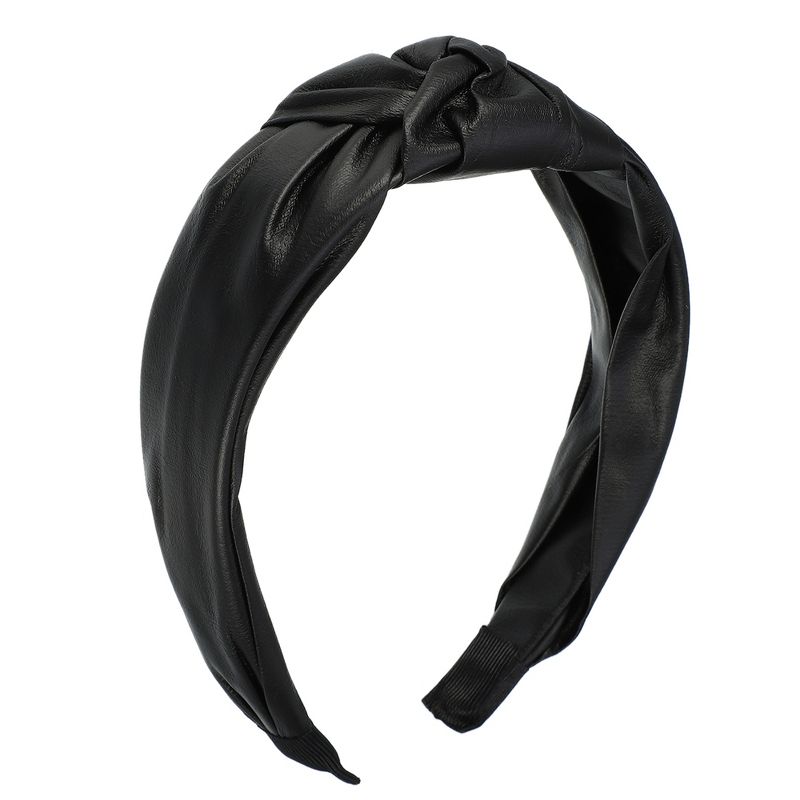 Unique Bargains Women's Faux Leather Knotted Headband 1.57 Inch Wide 1 Pc, 1 of 7