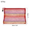 Unique Bargains Mesh Document Pencil Home Office Storage Zipper Pouches 6 Pcs - 2 of 3