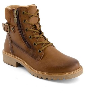 Andrea Women's Side Zipper Lace up Boots 90576 - 1 of 4