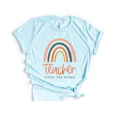 Simply Sage Market Women's Teacher Livin' The Dream Rainbow Short Sleeve Graphic Tee