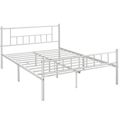 Yaheetech Basic Metal Bed Frame With Headboard And Footboard, White ...