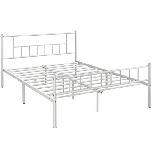 Yaheetech Basic Metal Bed Frame With Headboard And Footboard, White 