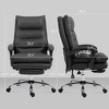Microfibre Massage Office Chair, Heated Reclining Chair with Footrest, Double-tier Padding, Swivel Wheels - 3 of 4
