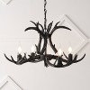 JONATHAN Y Eldora 26" Adjustable Resin Antler 4-Light LED Chandelier Black: UL Listed, Rustic Style, No Shade - 2 of 4