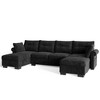 XIZZI 4-Piece Chenille Sofa Set with Large Chaise & Ottoman - Modern Sectional Sofa in White/Beige/Gray/Black, with Round/Square/Sloped Armrest - 3 of 4