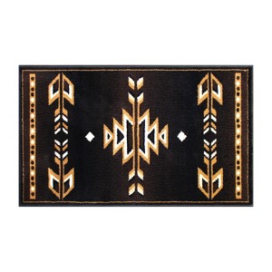 Emma and Oliver Olefin Accent Rug with Southwestern Geometric Arrow Design and Natural Jute Backing - 1 of 4