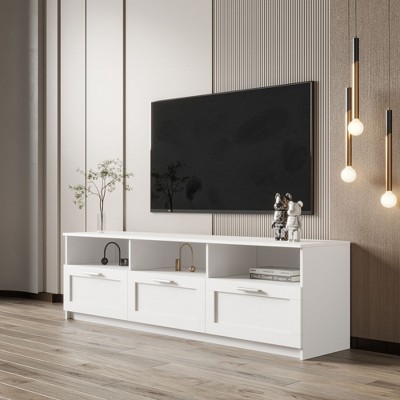 NicBex TV Stand for 80 Inch TV,TV Entertanment Center with 3 Open Storage Spaces and 3 Drawers,Modern TV Console Table for Living Room
