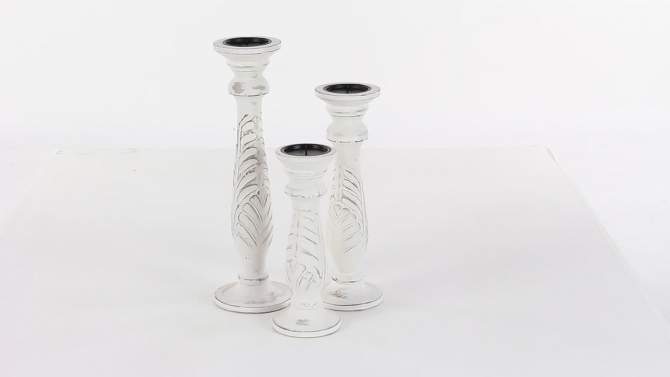 Traditional Candle Holder Set of 3 - White - Olivia &#38; May, 2 of 23, play video