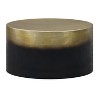 Royal Hampton Round Drum Shape Coffee Table, Antique Brass Ombre, 34.5 Inch, Black and Gold - 3 of 4