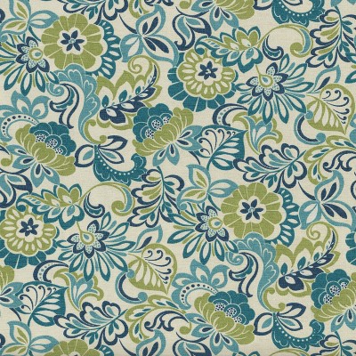 Mallard Blue Floral Linen Outdoor Lumbar Throw Pillow Set