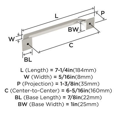 Satin Nickel Brushed Cabinet Bar Pull with Mounting Hardware