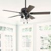 Hunter Fans 52" Hartland Lighted Ceiling Fan Matte Black Finish with Grey Walnut Blades and LED Light Kit Included - 2 of 4