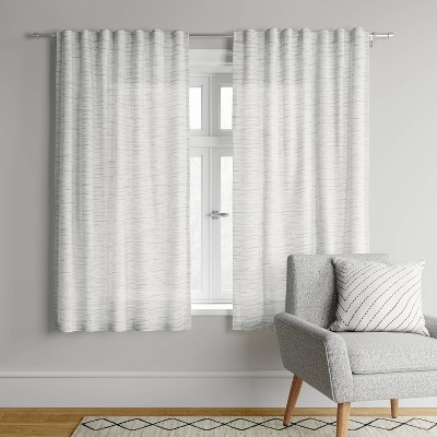 1pc 54x84 Light Filtering Striation Herringbone Window Curtain Panel White/gray  - Project 62™ : Target