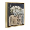 Stupell Industries Highland Cattle with Flower Garlands Floating Frame Canvas Art - 2 of 4