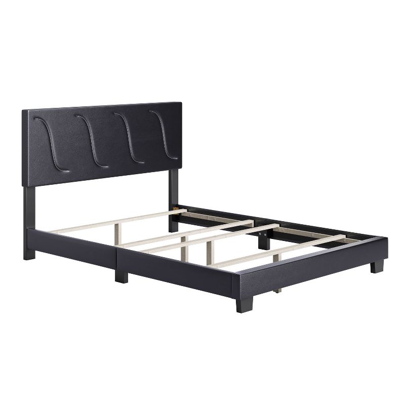 Boyd Sleep Brussels Faux Leather Platform Bed Frame and Headboard, 1 of 3