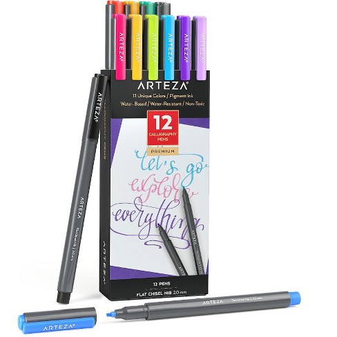Arteza Calligraphy Pens, Assorted Colors - 12 Pack : Target