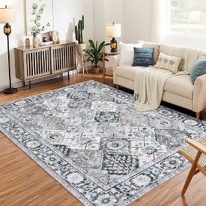 Garvee Rugs Abstract Rug ,Washable Rug Distressed Mat Throw Floor Carpet - 1 of 4