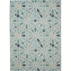 HomeStock Outdoor Washable Deltona Green & Ivory 2' X 3', Machine Woven with Printed Designs, Coastal - 1 of 4