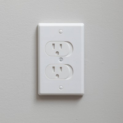 Qdos Universal Self-Closing Outlet Covers - White 3pk