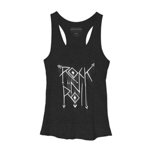 Women's Design By Humans Rock N Roll White By alnavasord Racerback Tank Top - 1 of 2