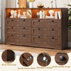 55" Modern TV Stands, Wood Chest of Drawers with Charging Station, LED Lights and 2 Storage Compartments, 6 Drawer Dresser for Living Room, Hallway - 4 of 4