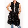 Women's Lilith Black Denim Vest With Lace - Origami - 3 of 4