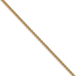 Black Bow Jewelry 1.65mm, 14k Yellow Gold, Solid Spiga Chain Necklace - 1 of 4