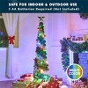 JOYFY 5 FT Tinsel Christmas Tree, Pre Lit Collapsible Tree with 50 LED Lights and Ornaments for Home Holiday Christmas Party Indoor Decoration - 4 of 4