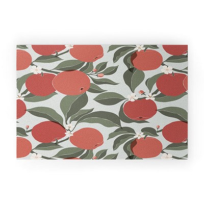 Cuss Yeah Designs Abstract Red Apples 30" x 20" Welcome Mat - Society6