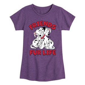 Girls' - Disney - 101 Dalmatians Friends Fur Life Pups Fitted Short Sleeve Graphic T-Shirt - 1 of 4