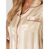 cheibear Women's Silky Satin Nightwear with Shorts Lounge Sleepwear Pajama Set - 4 of 4