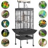 Large Bird Cage, Metal Bird Fight Cage with Play Top, Rolling Stands, Feed Bowls, Wide Tall Parrot Cage for Parakeets, Conures, Cockatiel, Cockatoo - 3 of 4
