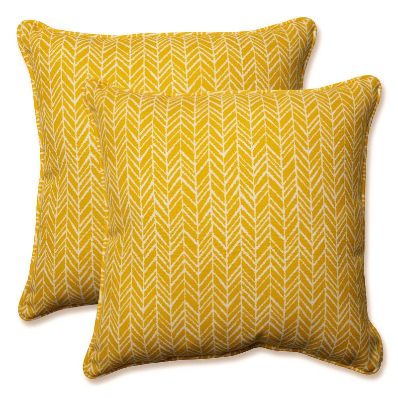 Outdoor/Indoor Herringbone Throw Pillow Set of 2 - Pillow Perfect&#174;, 1 of 14