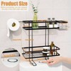 Over Toilet Storage 2 - Tier Bathroom Organizer with Removable Basket Paper Holder Above Toilet Storage Non - Trace Adhesive - 4 of 4