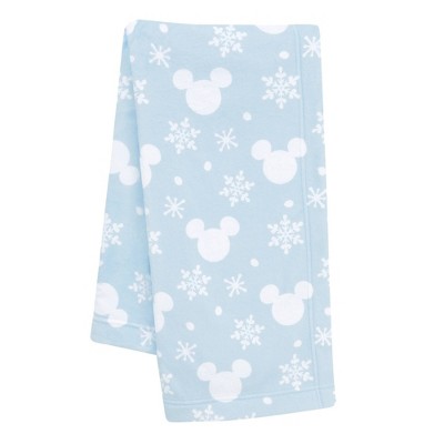 Image of Lambs & Ivy Disney Baby Mickey Mouse Holiday/Christmas Snowflake Fleece Baby Blanket